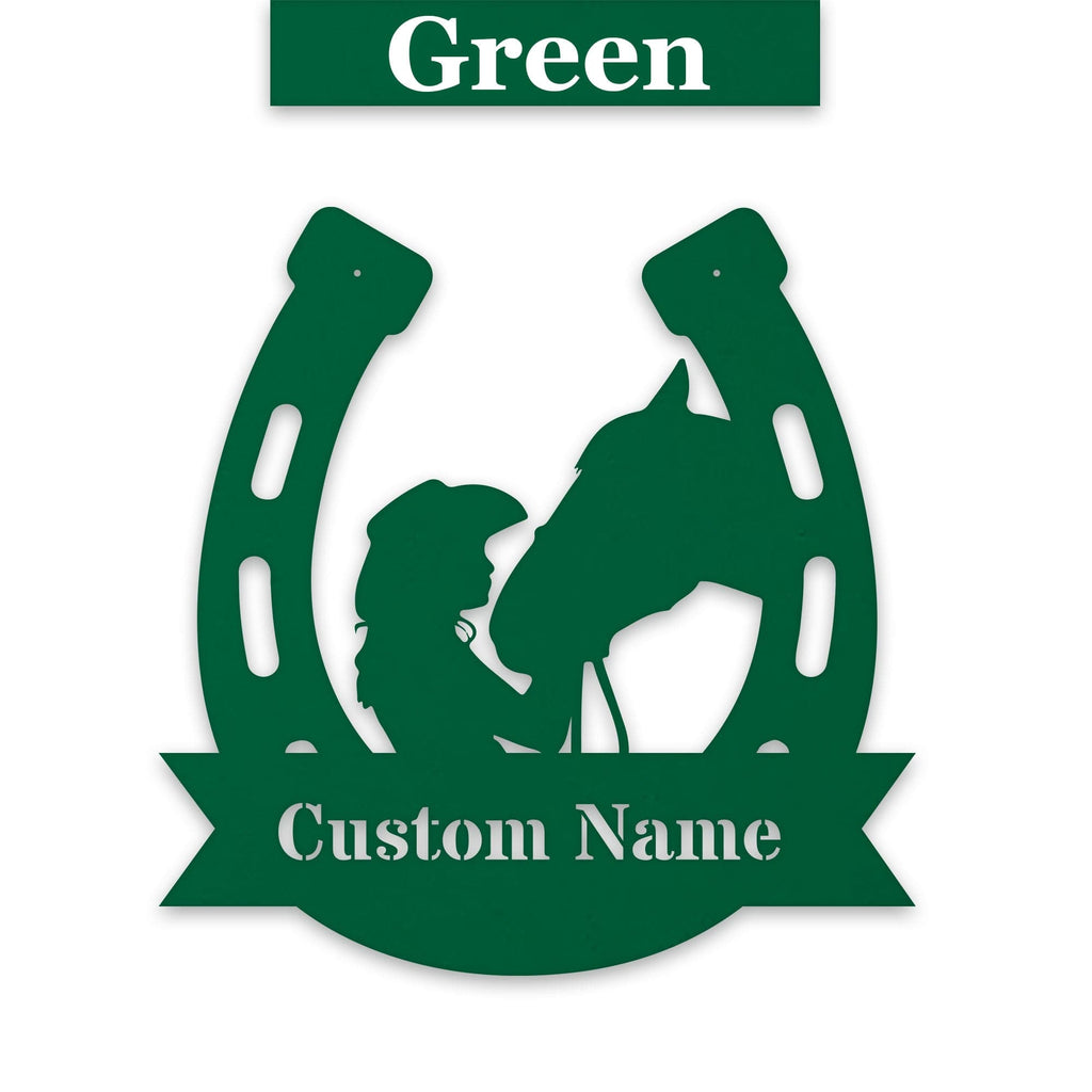 Her Lucky Horseshoe Personalized Metal Sign
