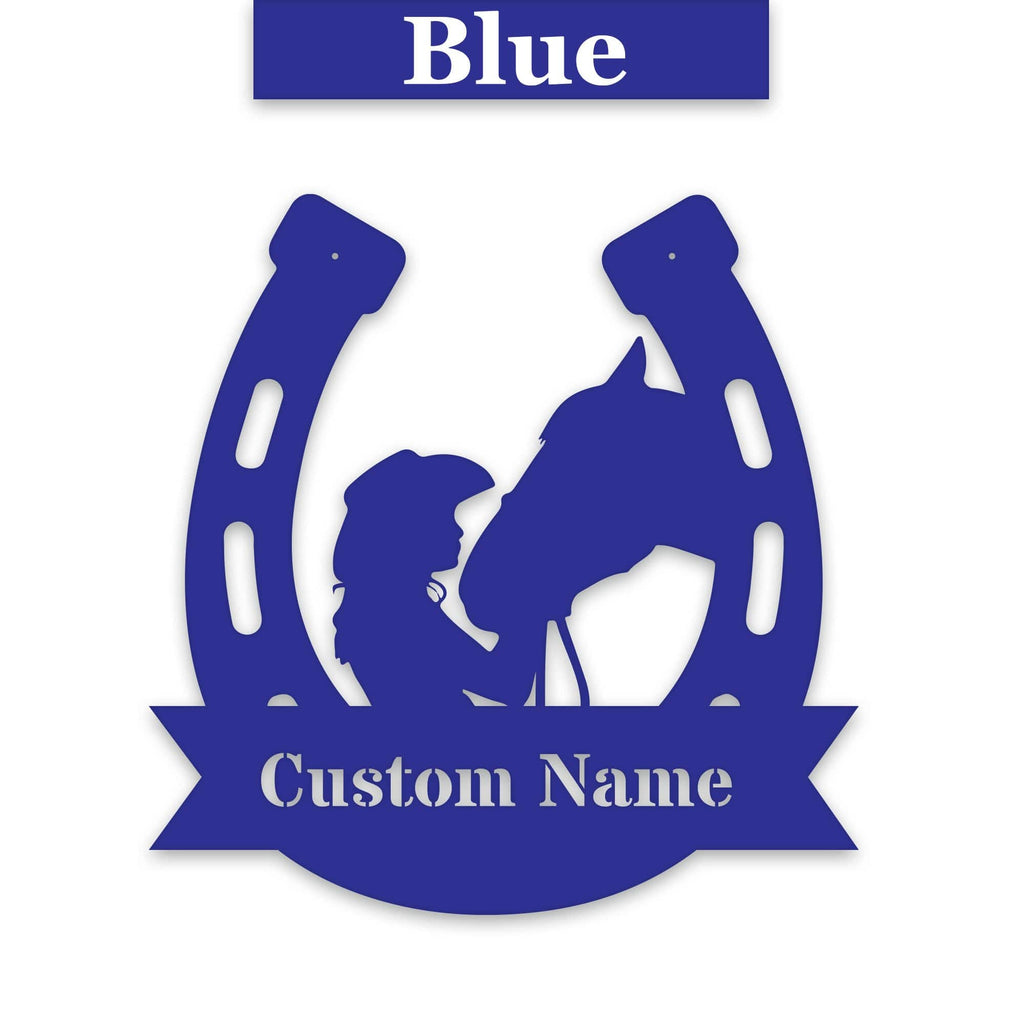Her Lucky Horseshoe Personalized Metal Sign