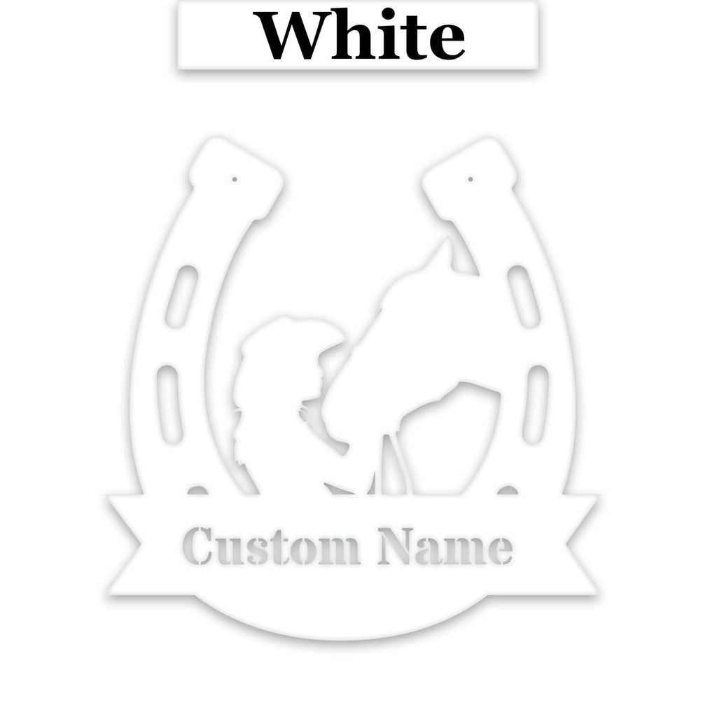 Her Lucky Horseshoe Personalized Metal Sign