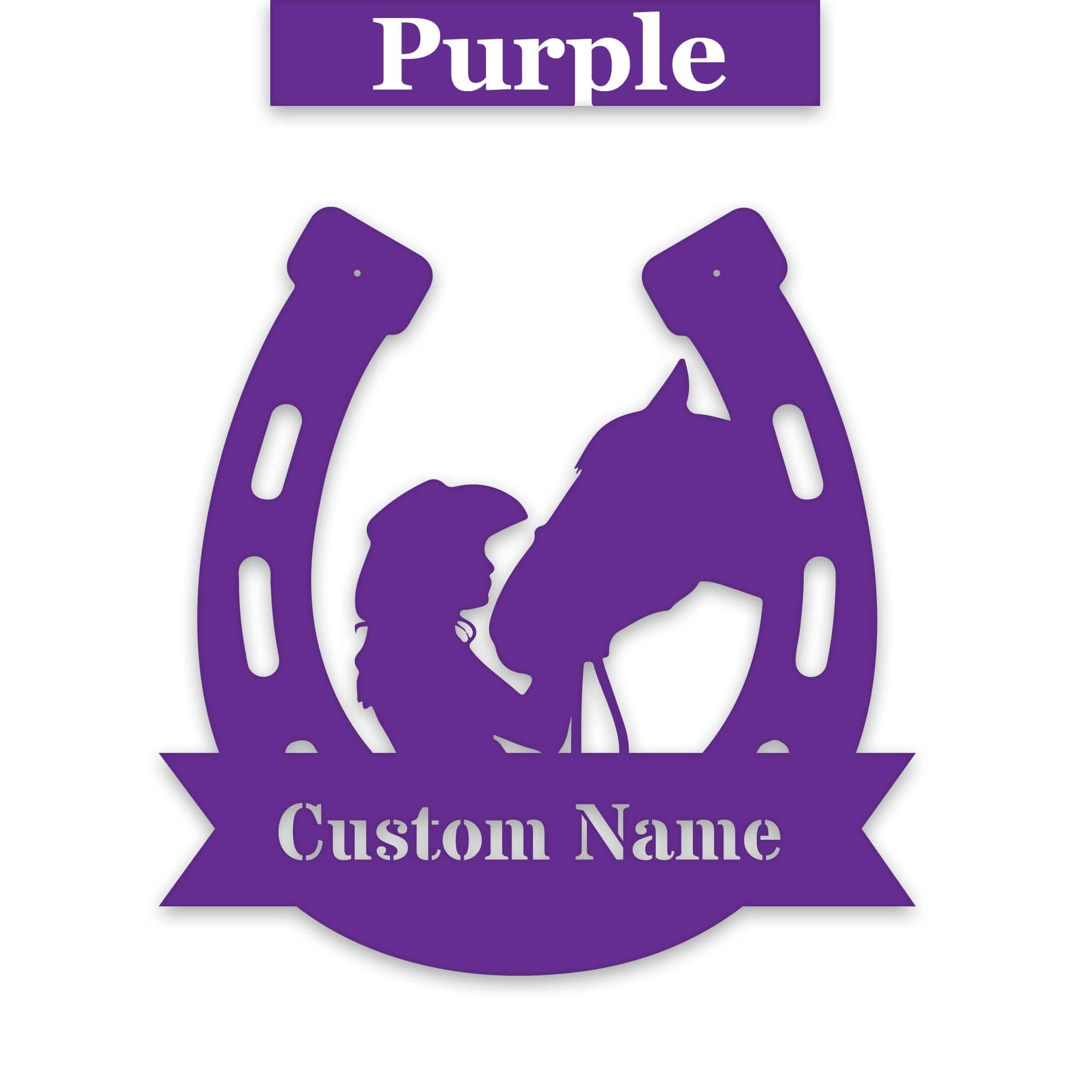 Her Lucky Horseshoe Personalized Metal Sign