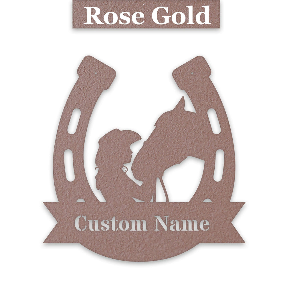 Her Lucky Horseshoe Personalized Metal Sign