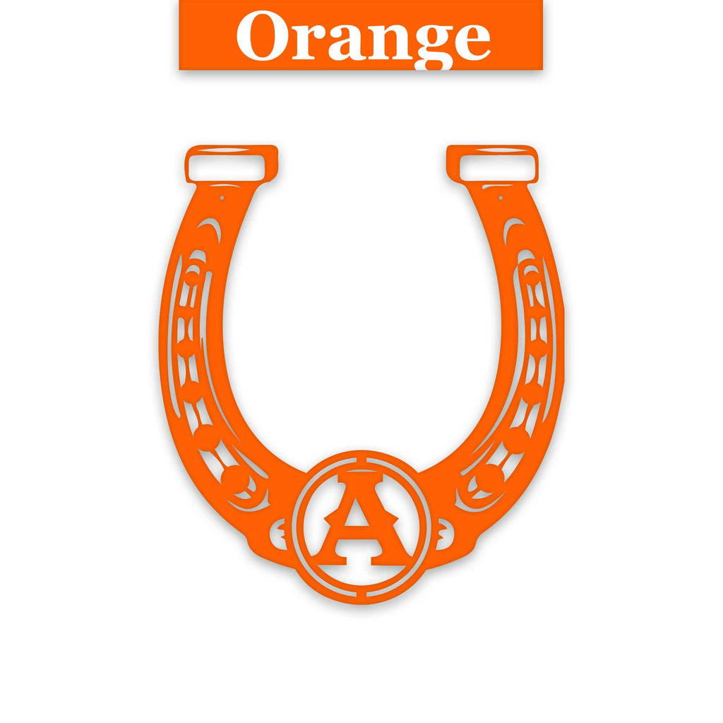 Ornate Lucky Horseshoe with Initial Metal Sign