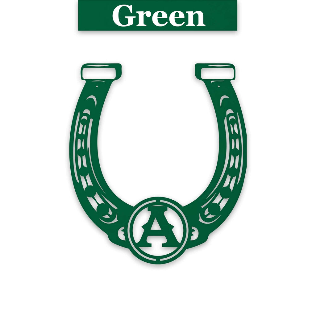 Ornate Lucky Horseshoe with Initial Metal Sign