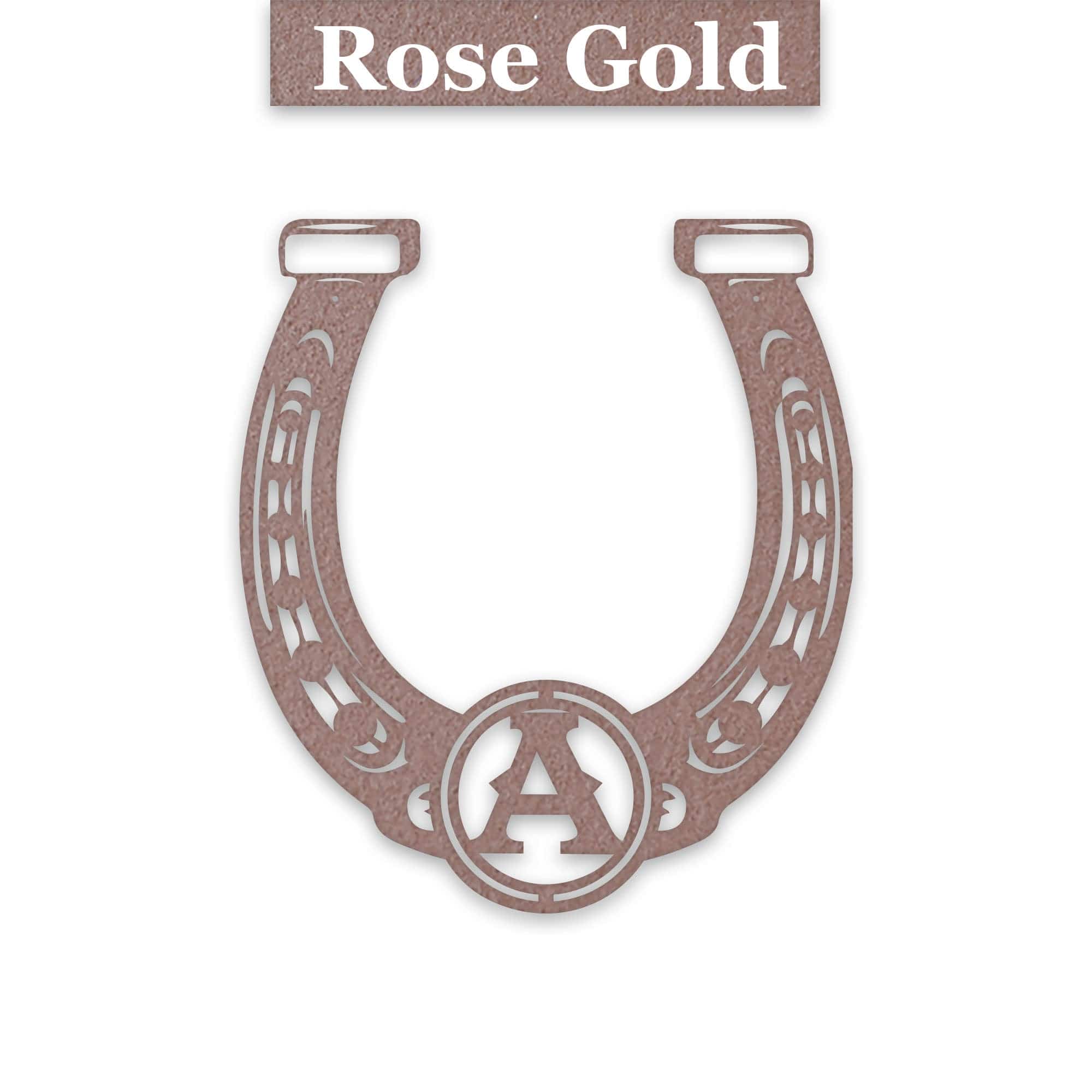 Ornate Lucky Horseshoe with Initial Metal Sign