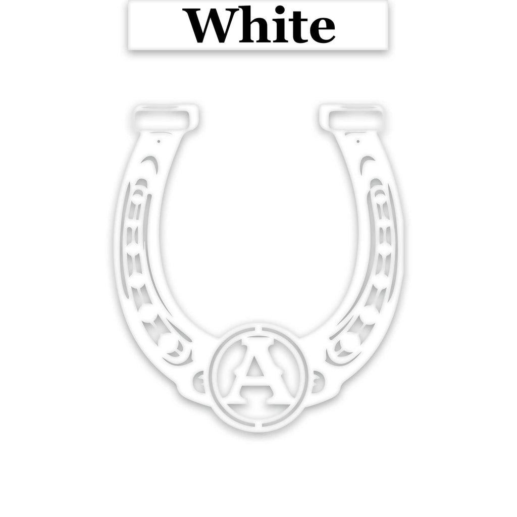 Ornate Lucky Horseshoe with Initial Metal Sign