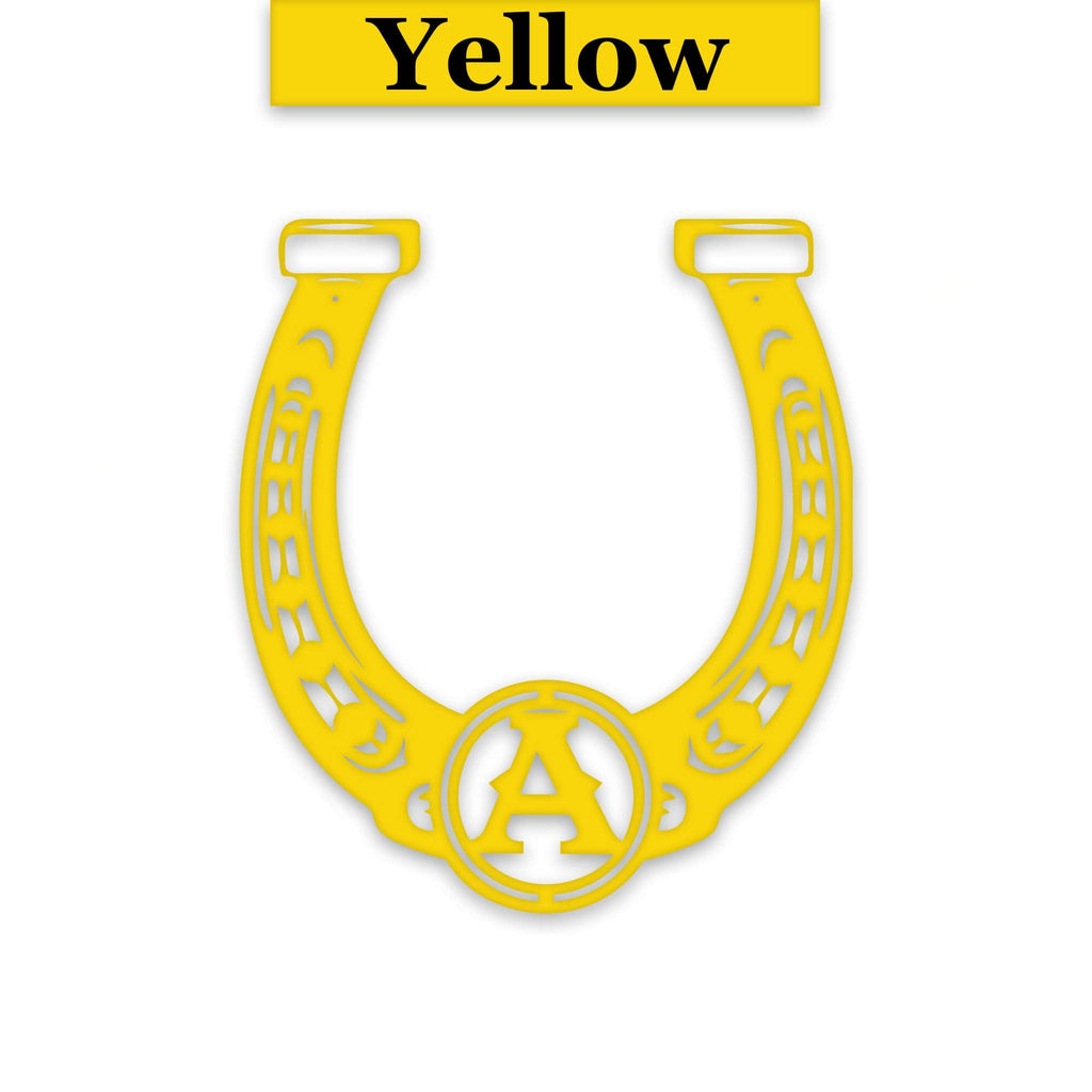 Ornate Lucky Horseshoe with Initial Metal Sign