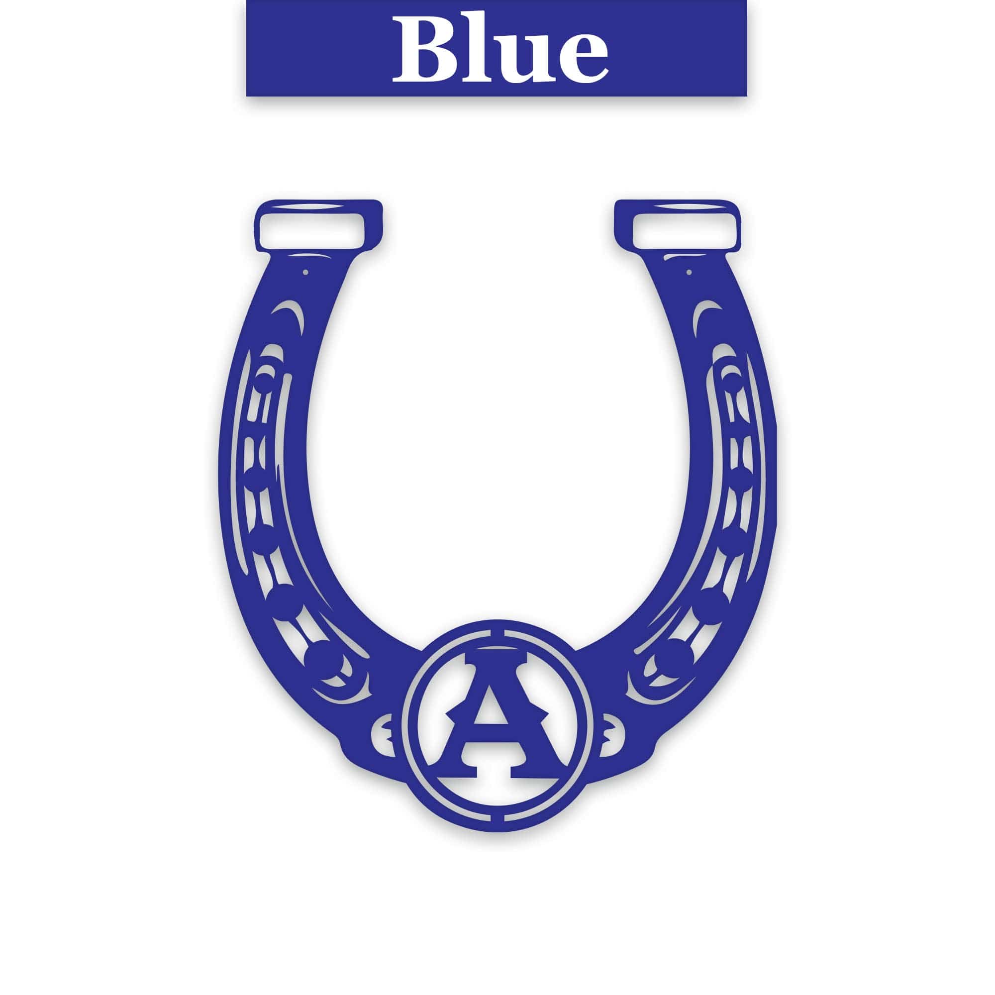 Ornate Lucky Horseshoe with Initial Metal Sign