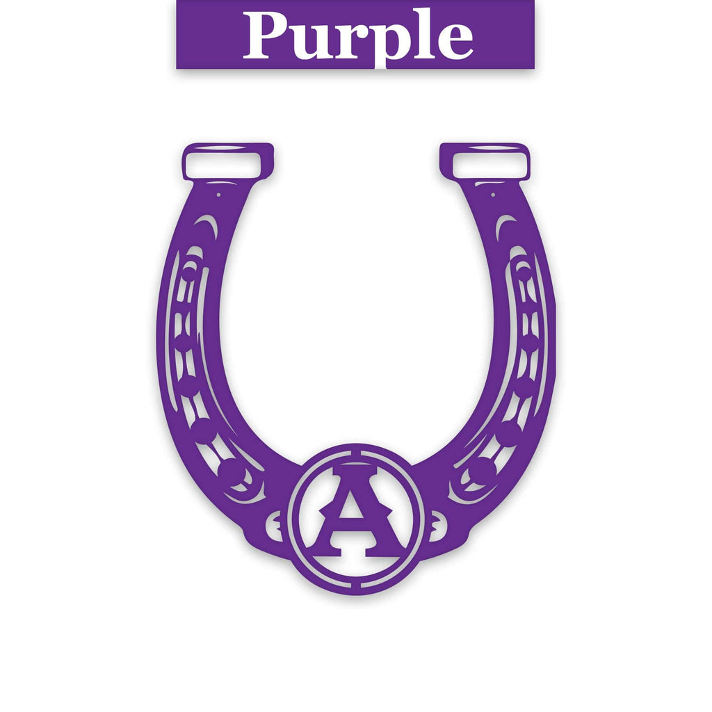 Ornate Lucky Horseshoe with Initial Metal Sign