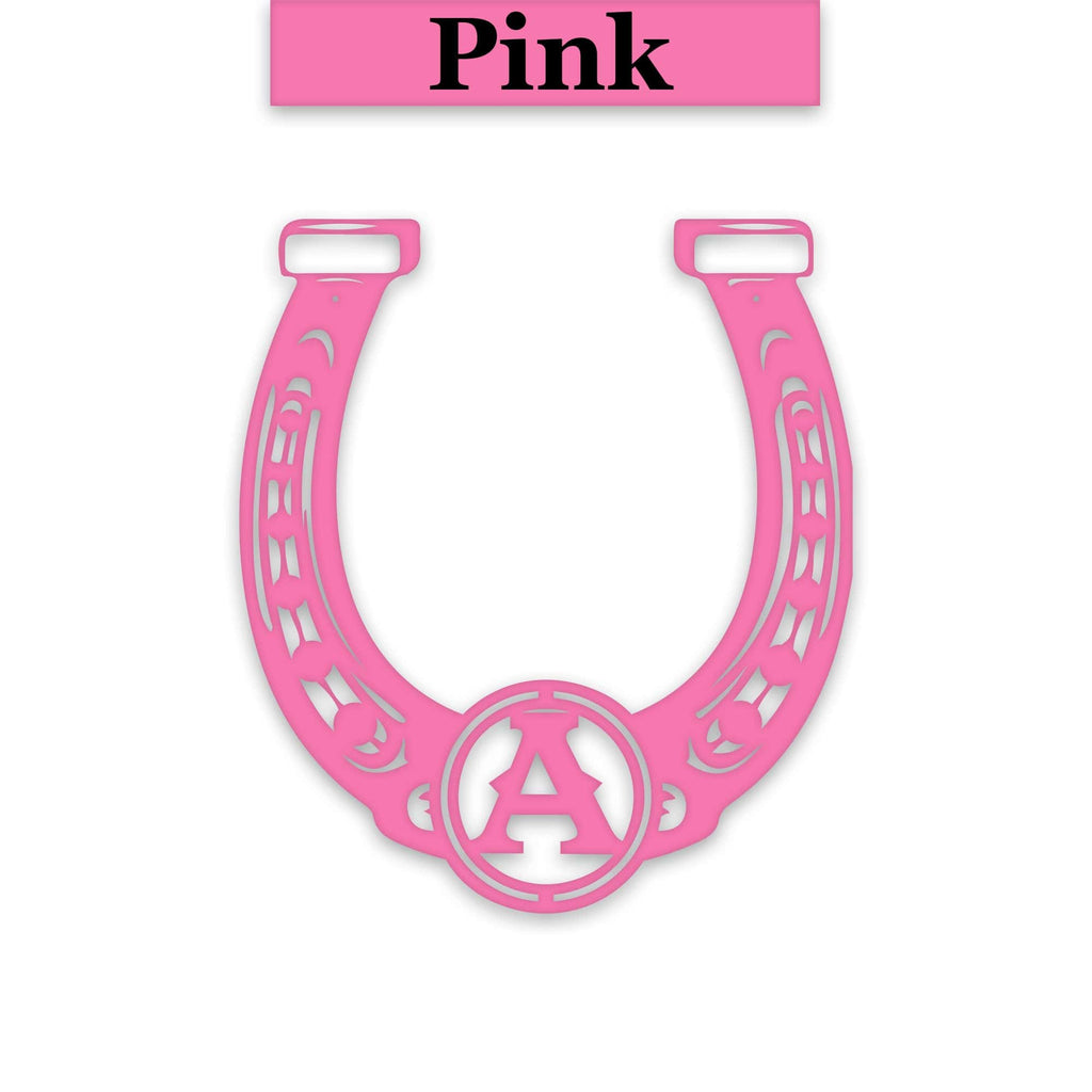 Ornate Lucky Horseshoe with Initial Metal Sign