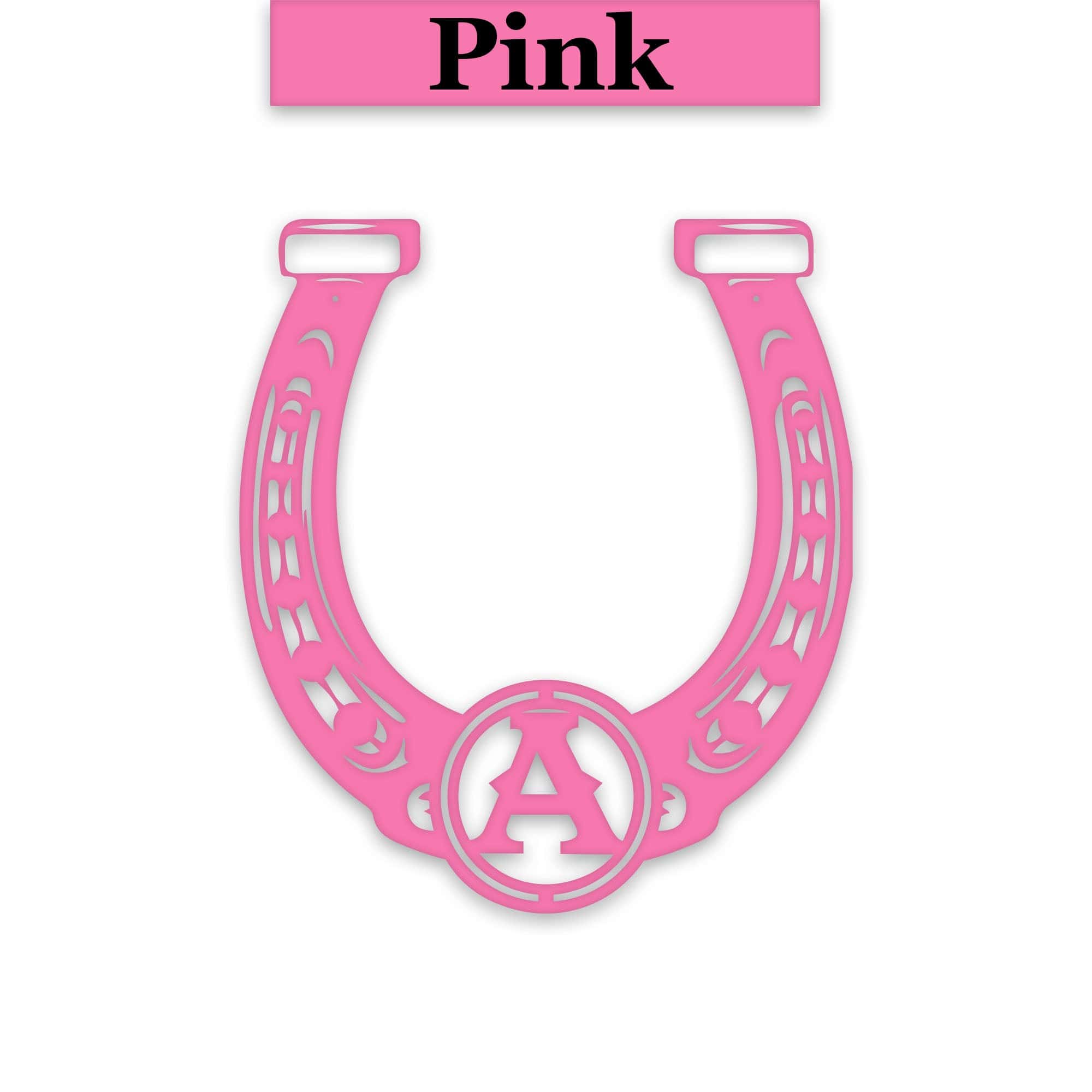 Ornate Lucky Horseshoe with Initial Metal Sign