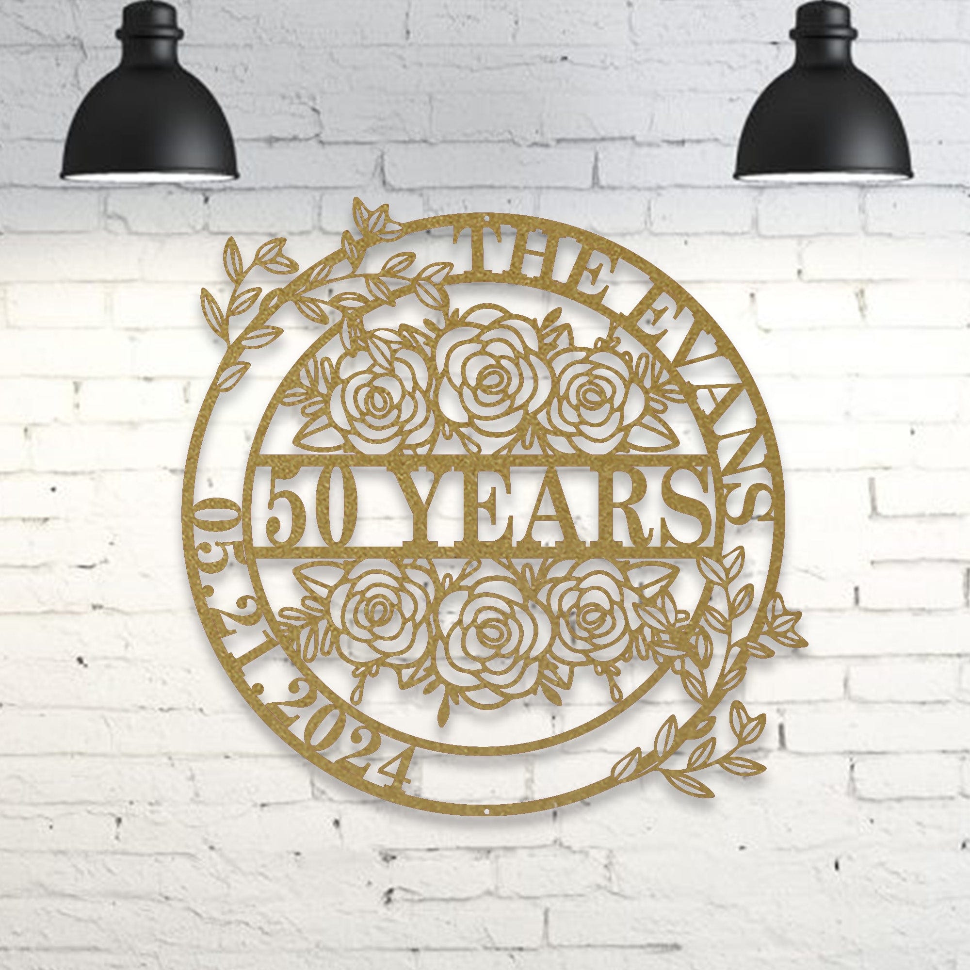 Personalized Anniversary/Wedding with Flowers metal sign
