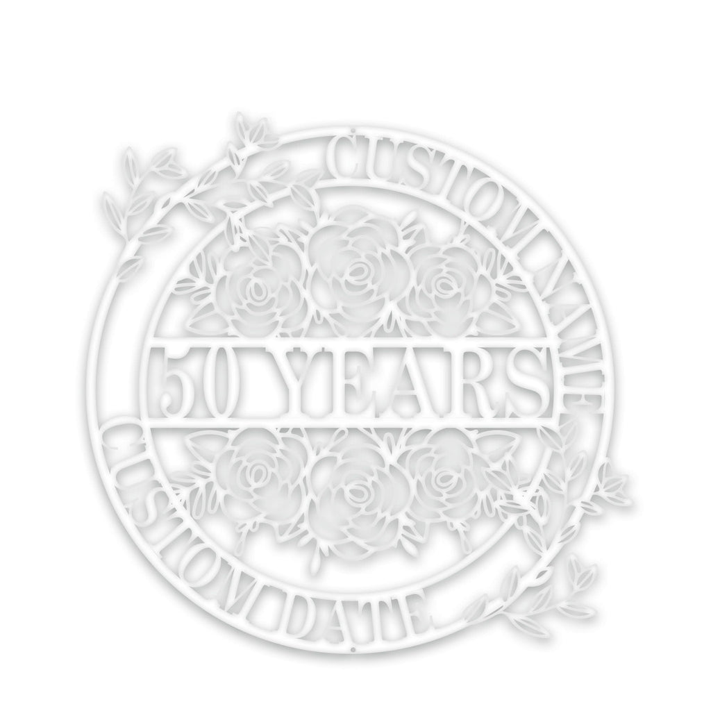 Personalized Anniversary/Wedding with Flowers metal sign