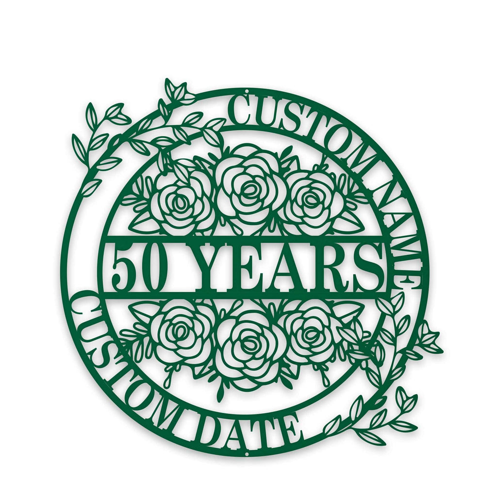 Personalized Anniversary/Wedding with Flowers metal sign