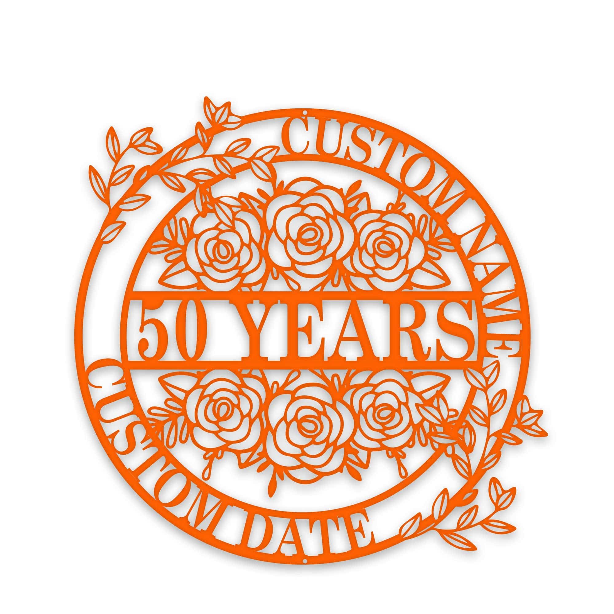 Personalized Anniversary/Wedding with Flowers metal sign