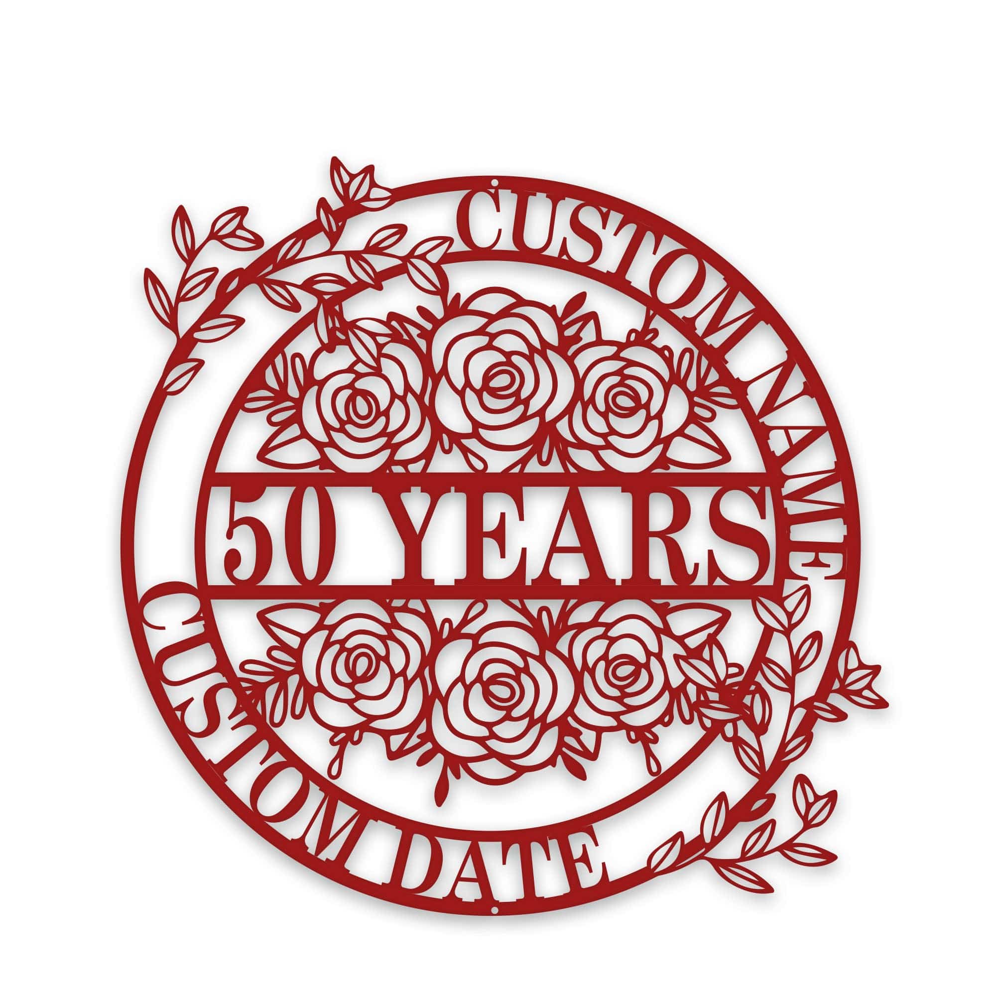 Personalized Anniversary/Wedding with Flowers metal sign