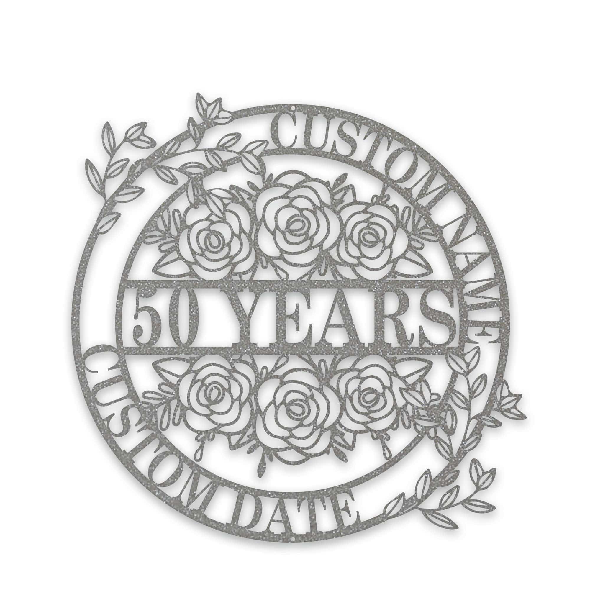 Personalized Anniversary/Wedding with Flowers metal sign