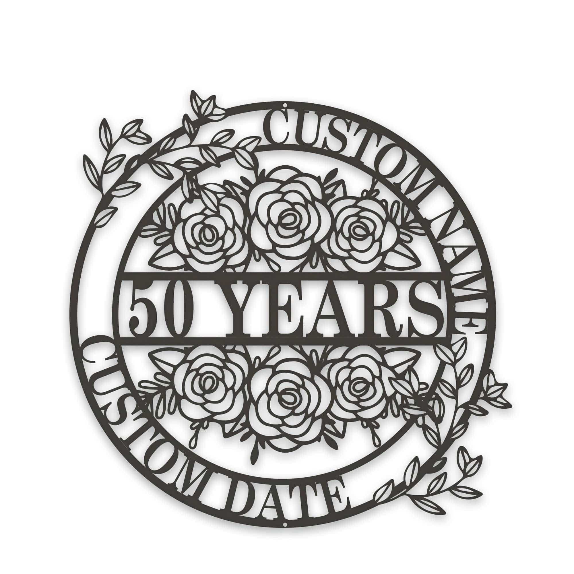 Personalized Anniversary/Wedding with Flowers metal sign