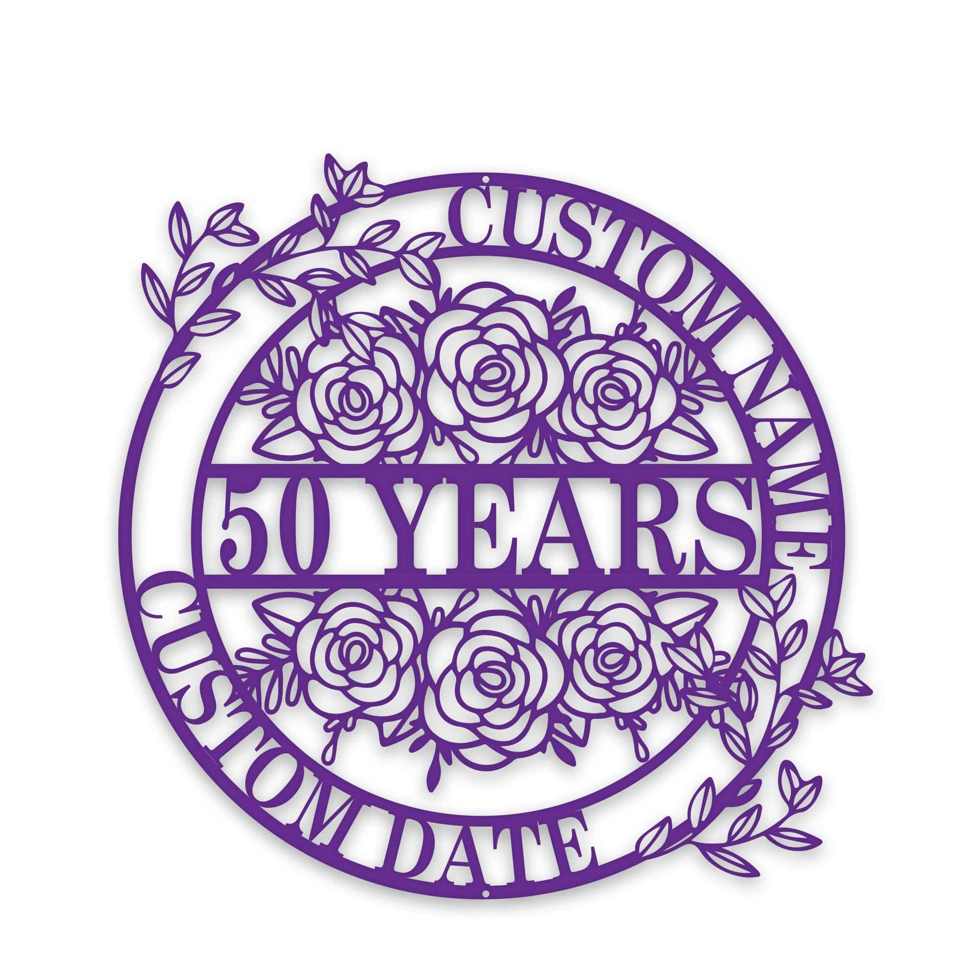 Personalized Anniversary/Wedding with Flowers metal sign