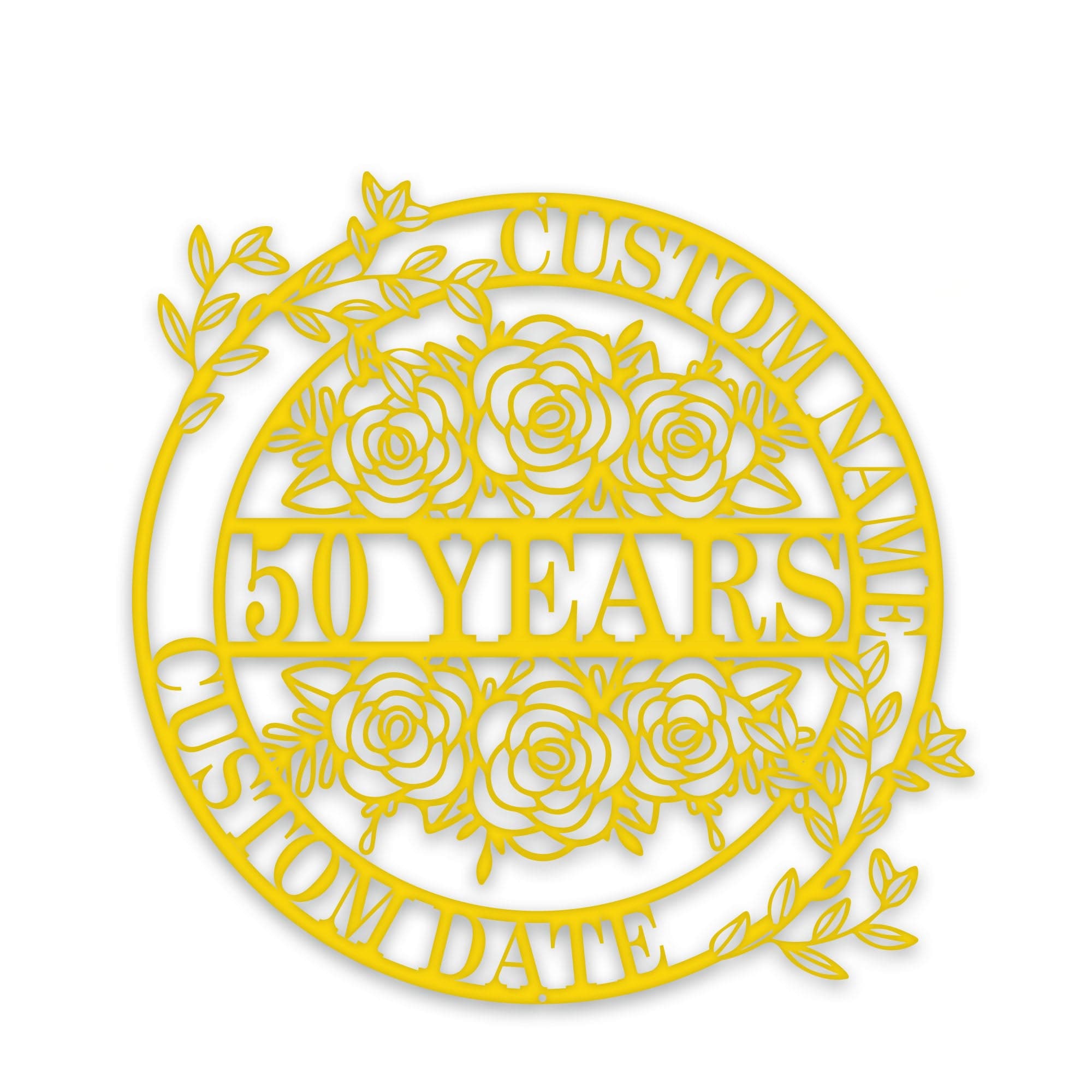 Personalized Anniversary/Wedding with Flowers metal sign