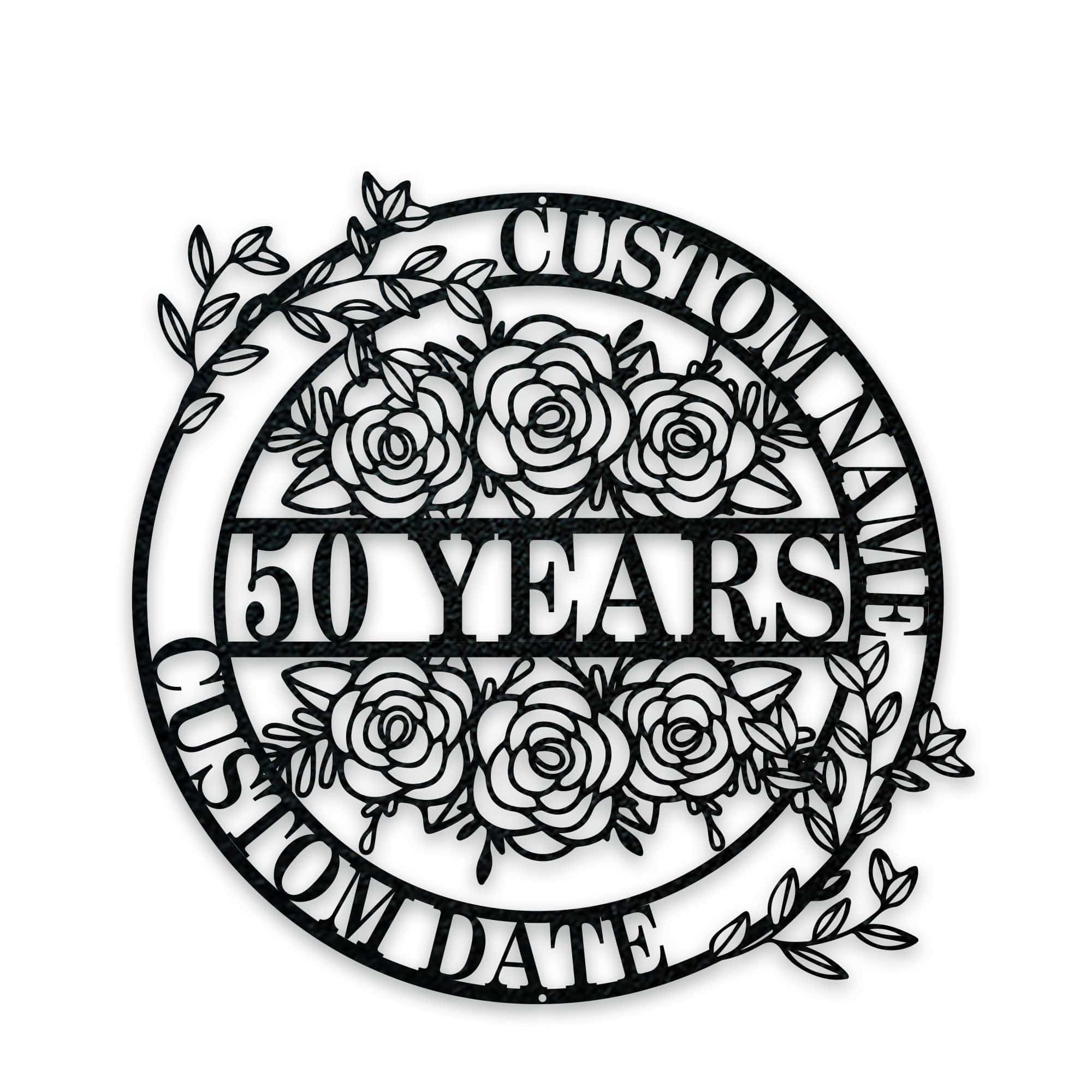 Personalized Anniversary/Wedding with Flowers metal sign