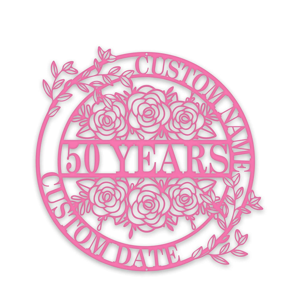 Personalized Anniversary/Wedding with Flowers metal sign