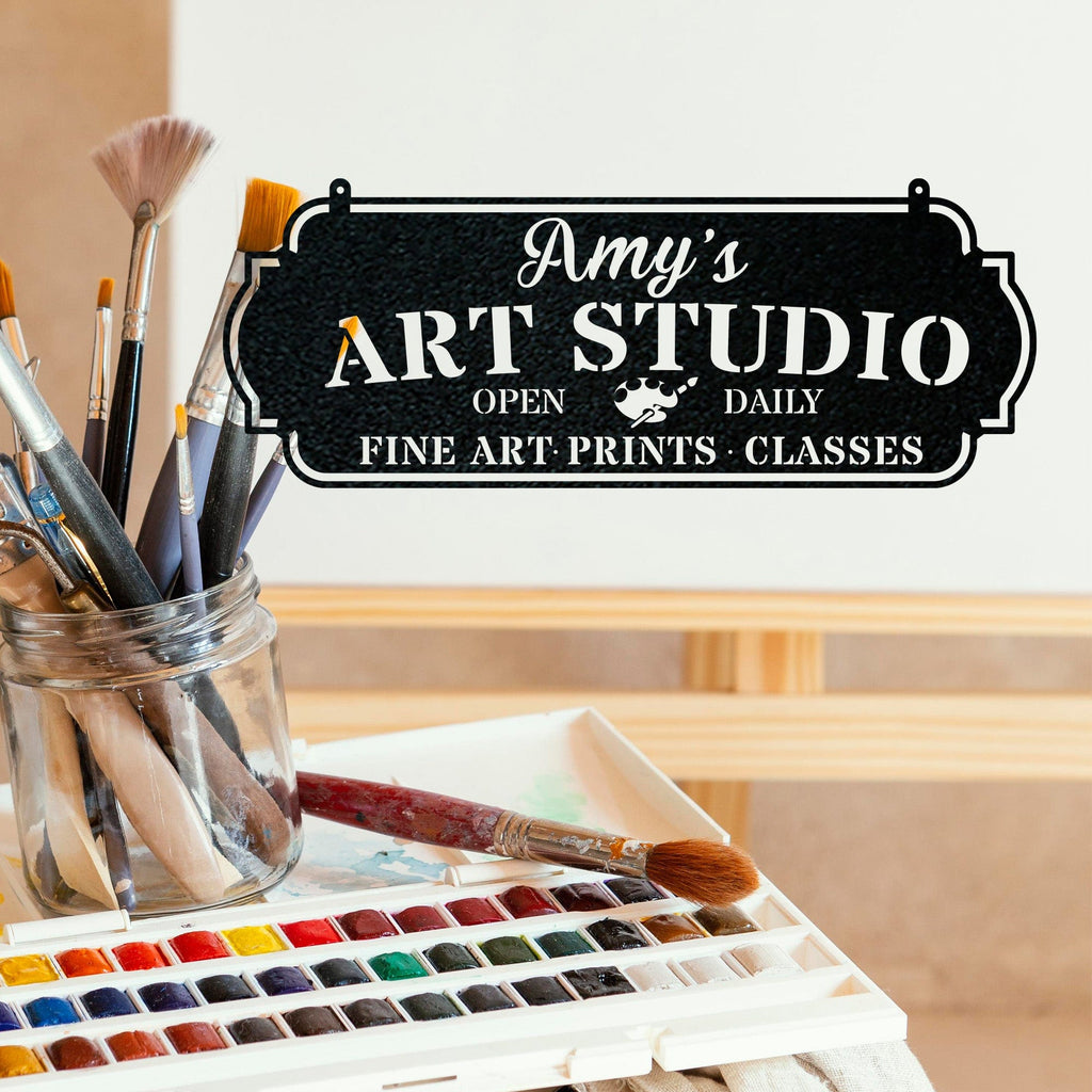 Personalized Art Studio Metal Sign