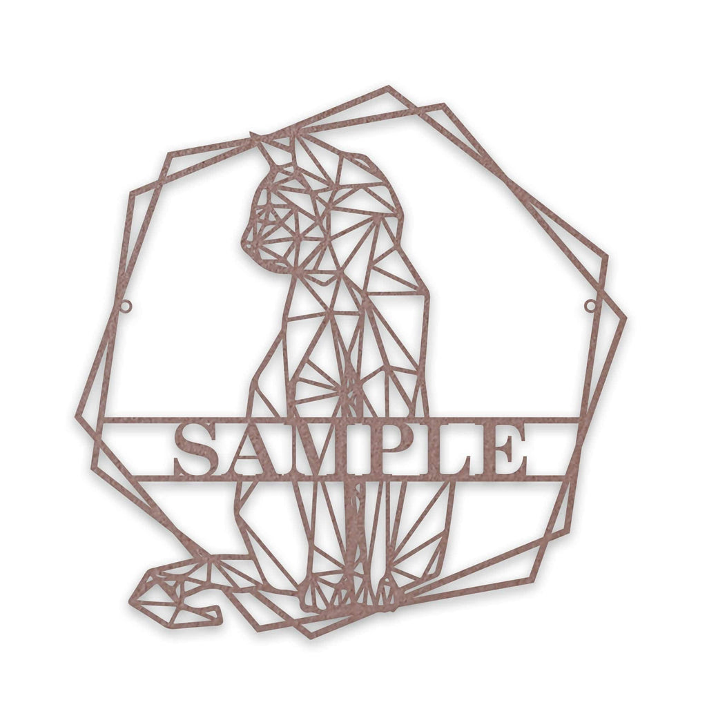Personalized Geometrix Cat Metal Sign