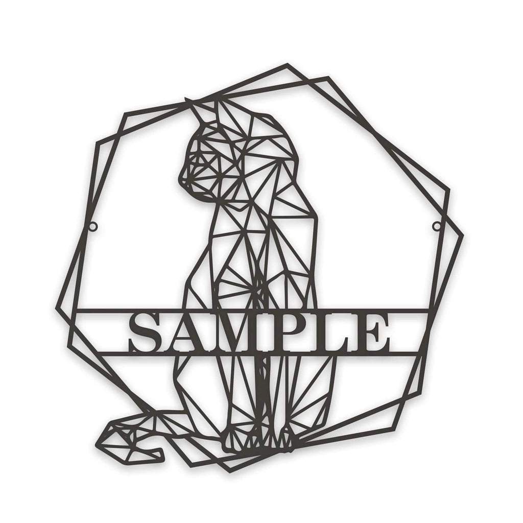 Personalized Geometrix Cat Metal Sign