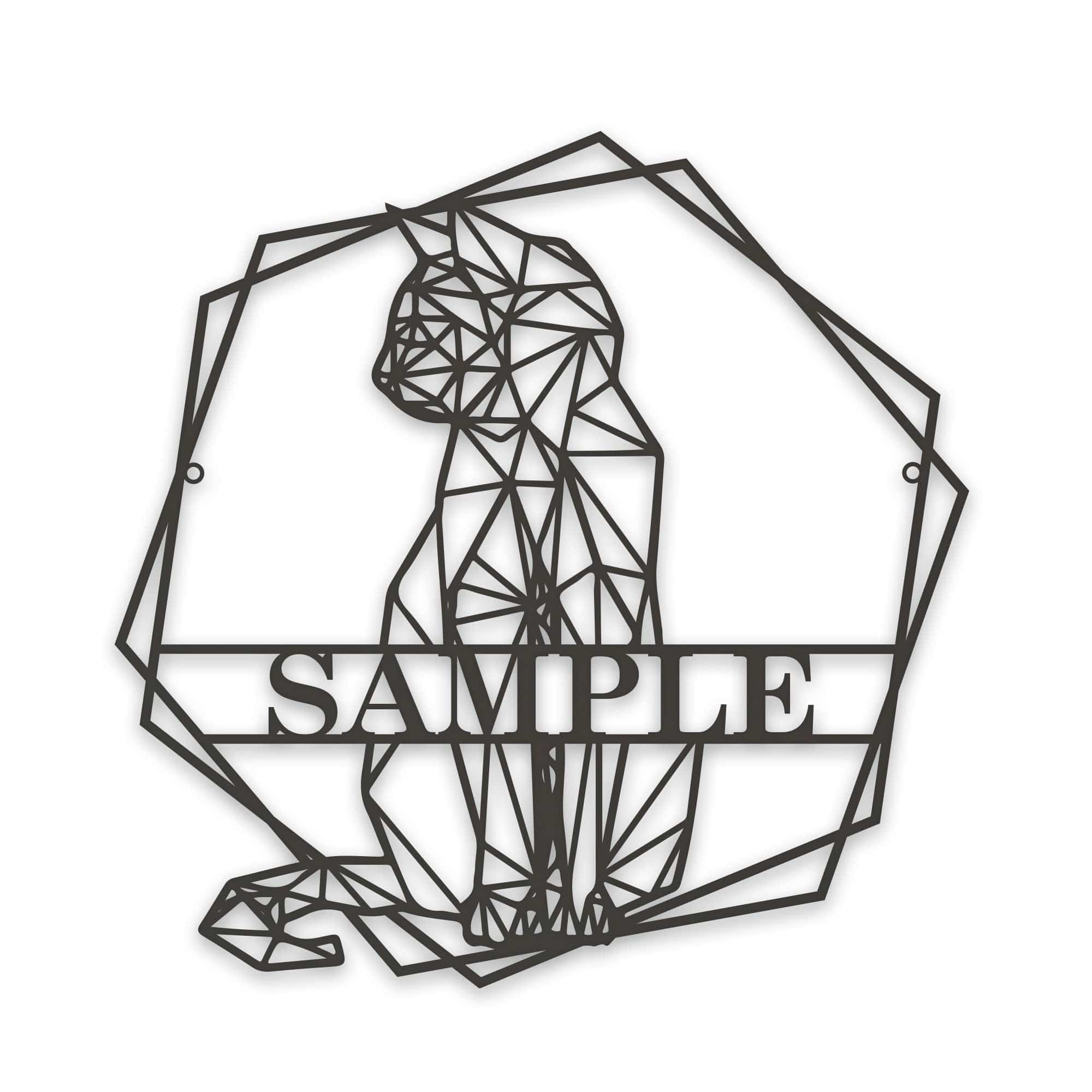 Personalized Geometrix Cat Metal Sign