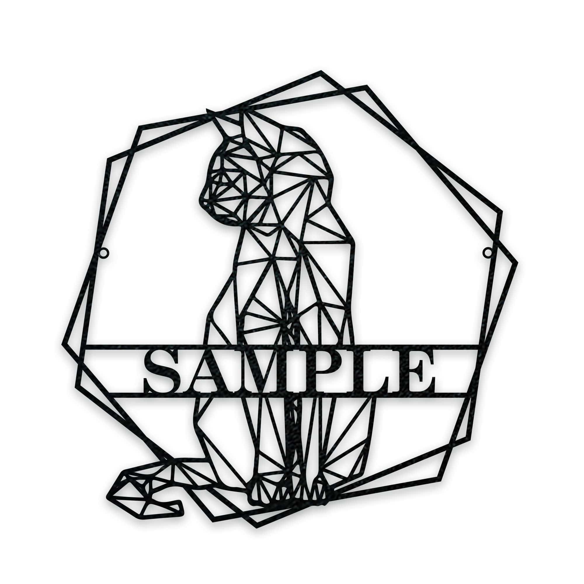 Personalized Geometrix Cat Metal Sign