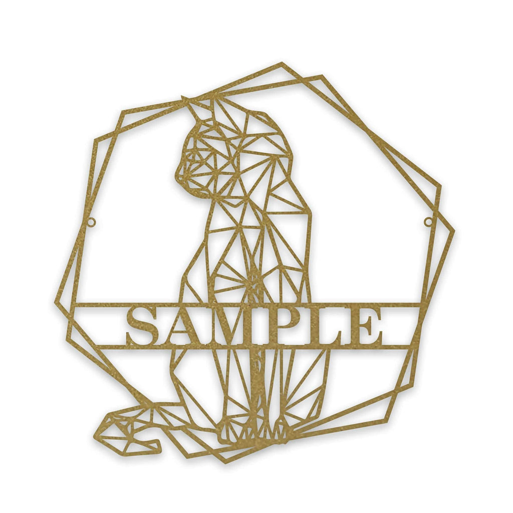 Personalized Geometrix Cat Metal Sign