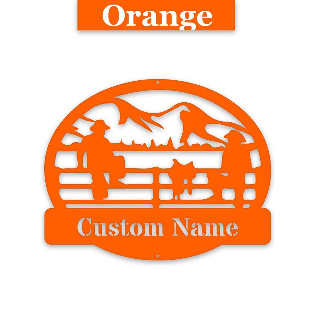 Ranch Hands on a Fence Metal SIgn