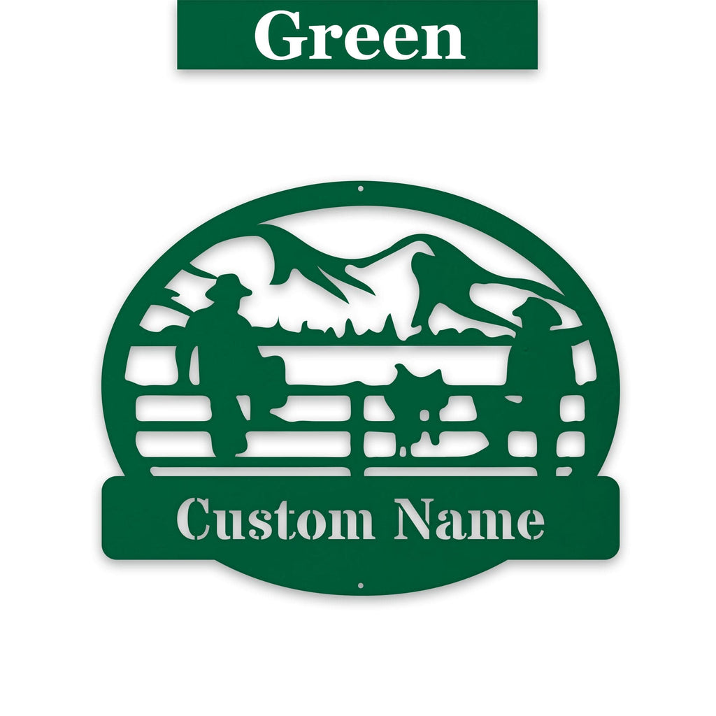 Ranch Hands on a Fence Metal SIgn