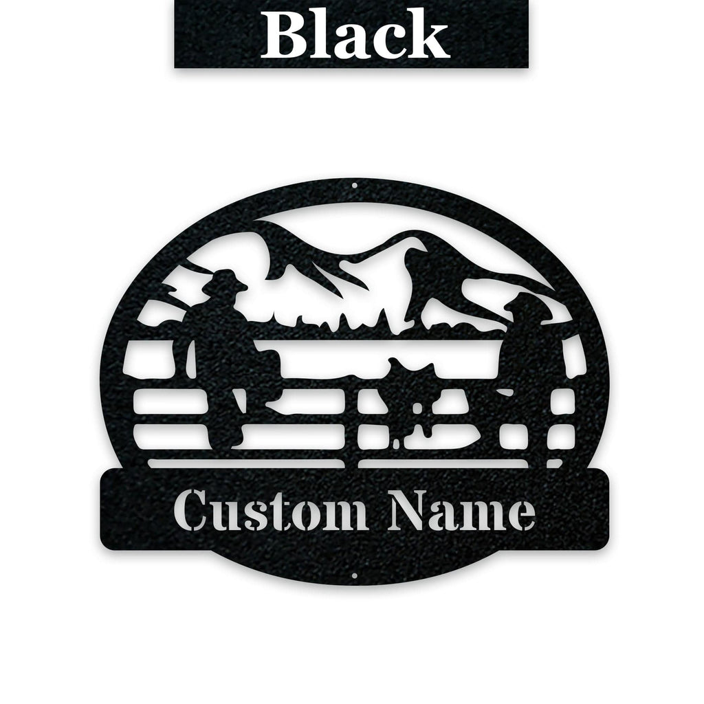 Ranch Hands on a Fence Metal SIgn