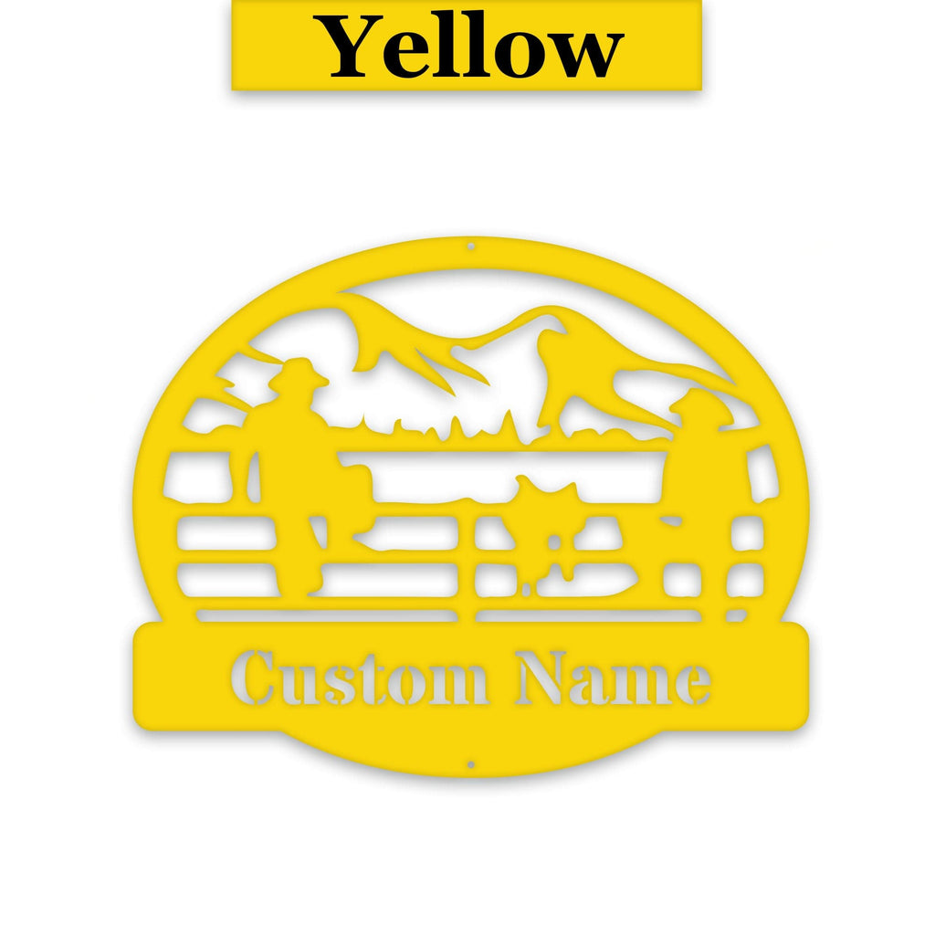 Ranch Hands on a Fence Metal SIgn