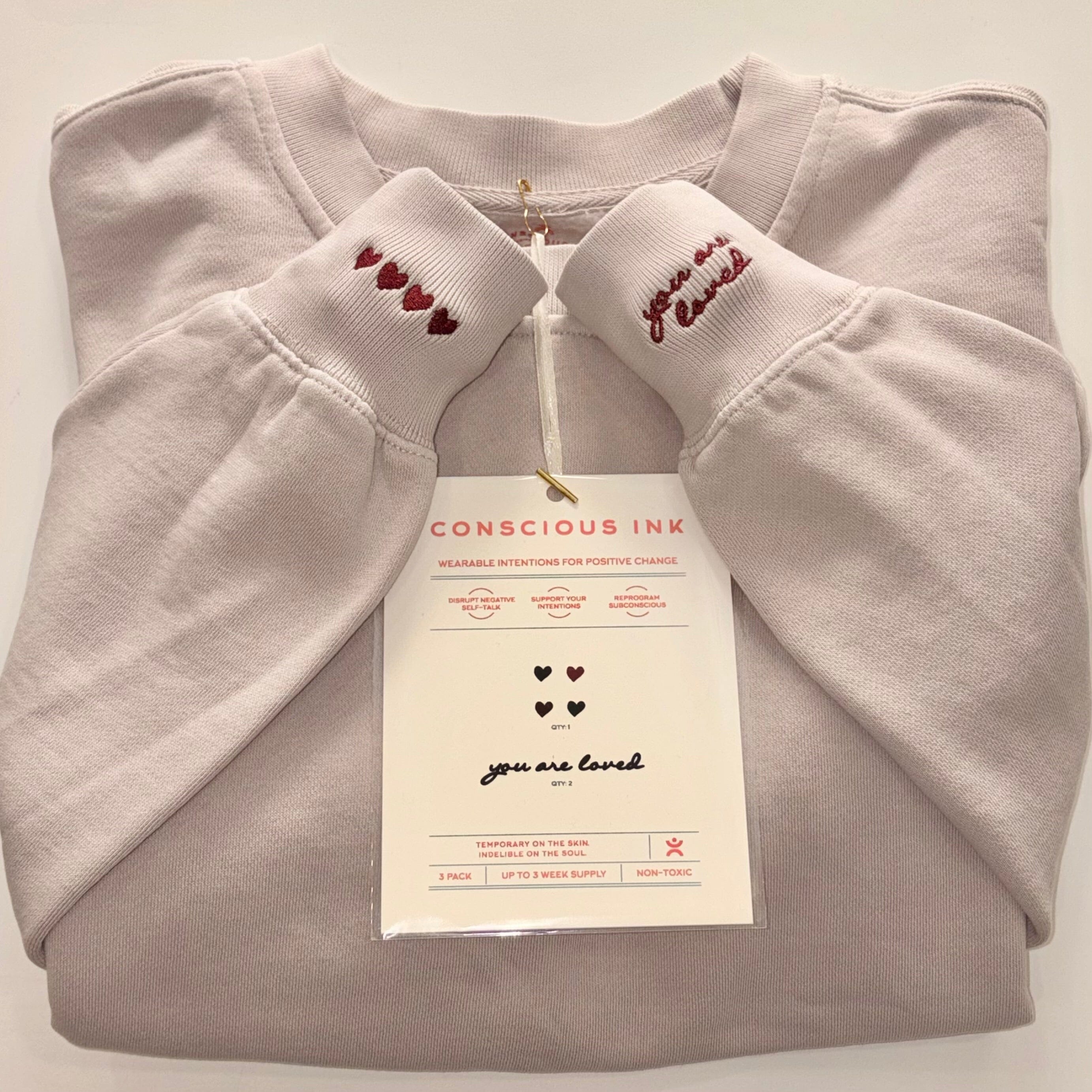 You Are Loved/Hearts Manifest Sweatshirt + Ink